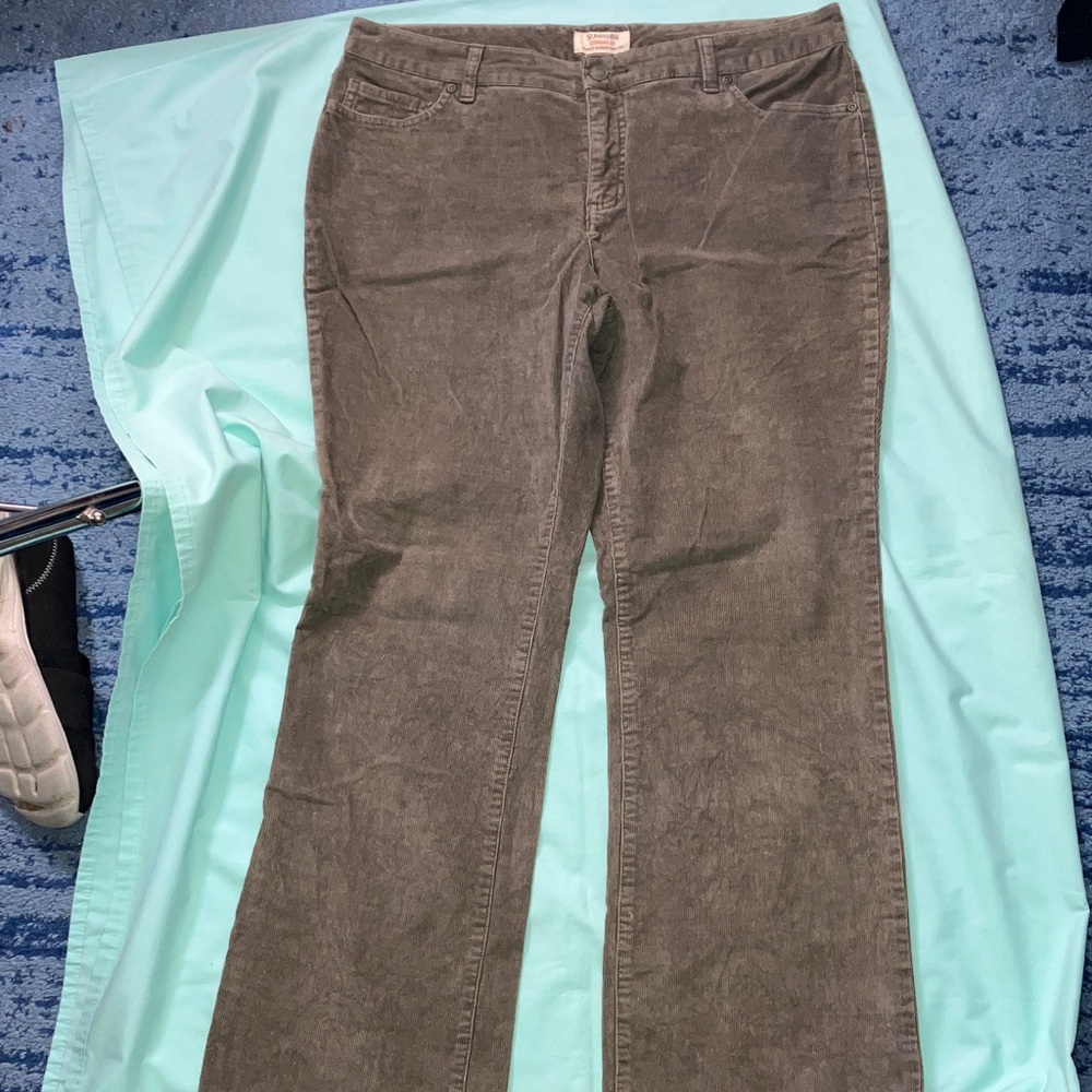 St. John's Bay Women's Corduroy Flare Jeans -Green